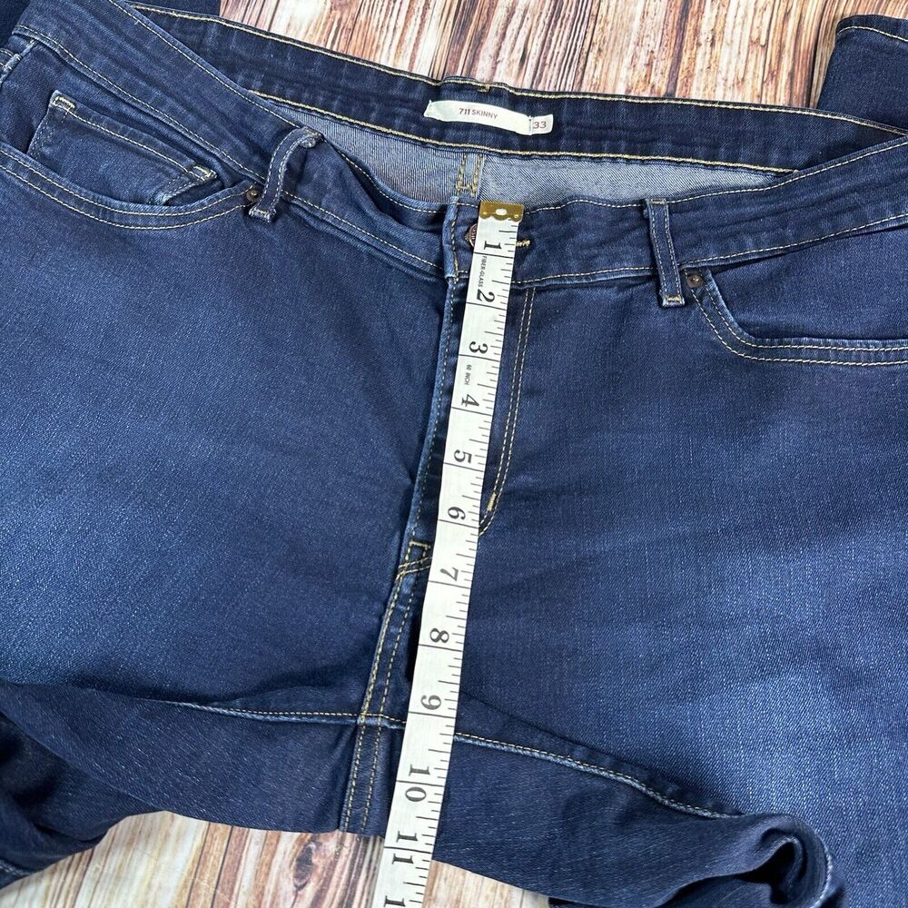 Levi's 711 SKINNY Womens Size 33 Blue Mid Rise Jeans Denim Pants 38x29 - Picture 7 of 13